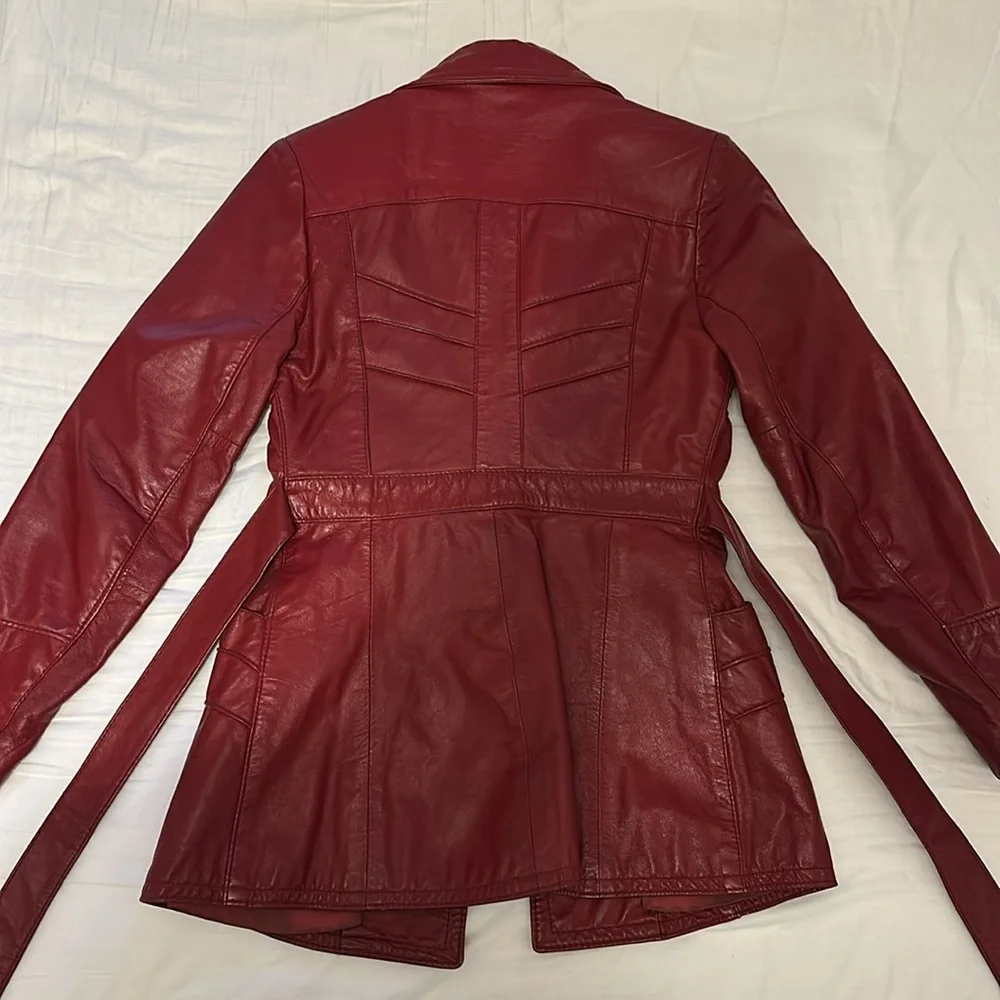 Vintage Leather Trench Coat - Picture 2 of 8